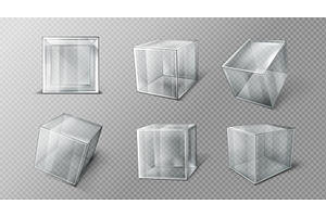 Plastic Or Glass Cube In Different