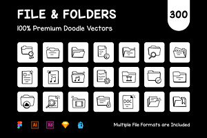Files and Folders Ico, an Outline Icon by Brickclay