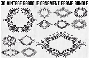 Vintage Baroque Ornament Frames, an Illustration by Designs_River