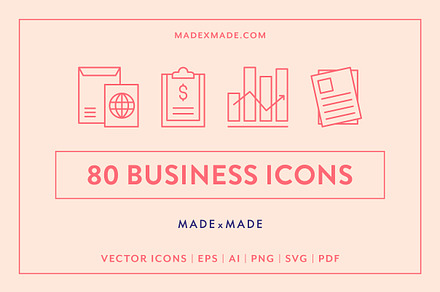 Business Line Icons, an Outline Icon by Made by Made