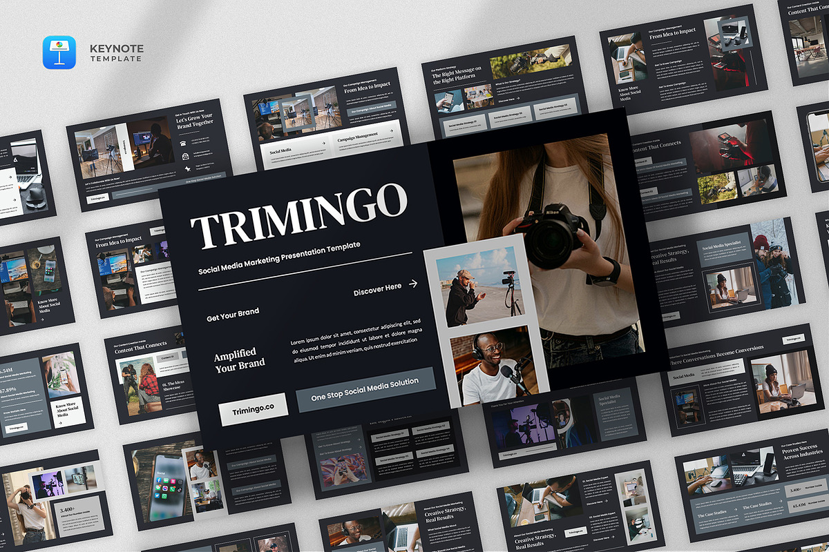 Social Media Marketing Keynote, a Presentation Template by fluffstudio (Photo 1 of 4)