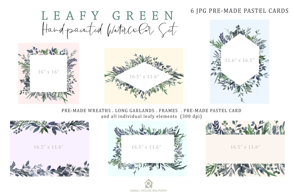 Leafy Green - Watercolor Set, a Graphic by SmallHouseBigPony (Photo 7 of 13)