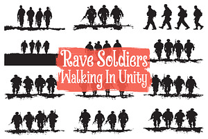 Courageous Troops Walking in Harmony, an Illustration by hafijul