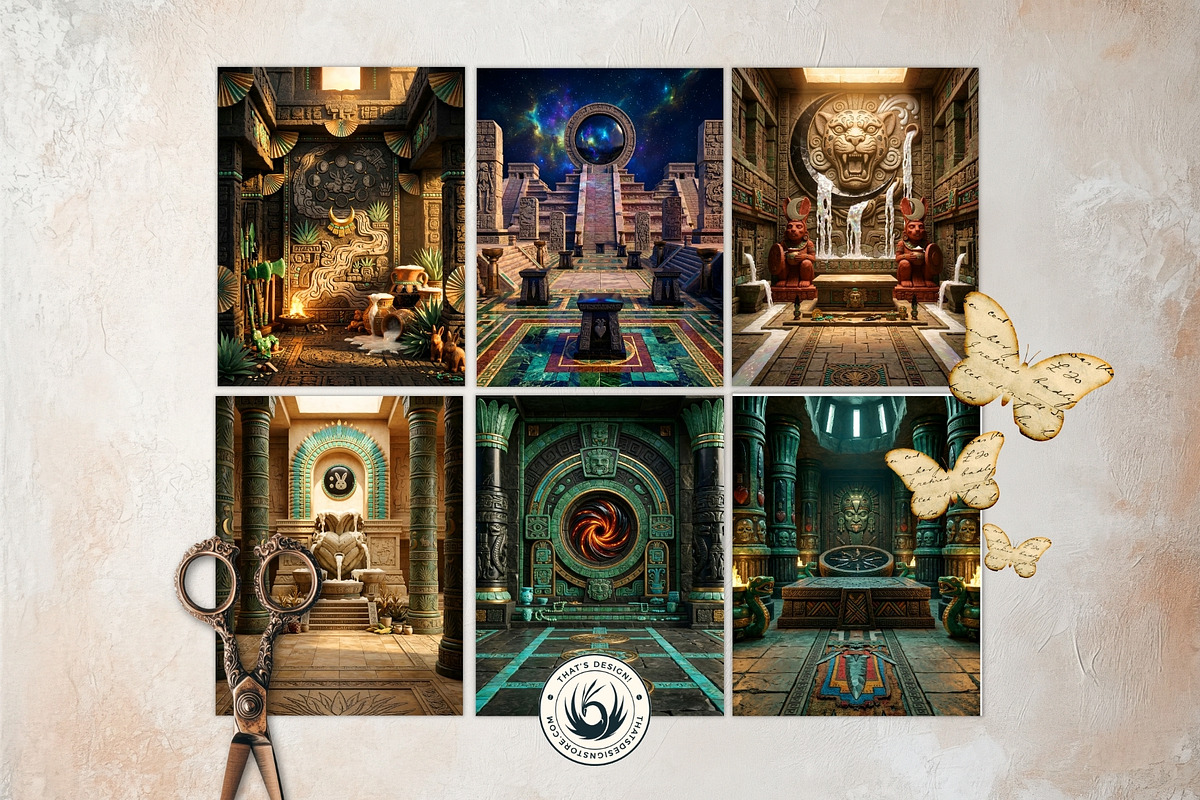 Aztec Backdrops Mythology Papers, a Background Graphic by ThatsDesignArt (Photo 14 of 14)