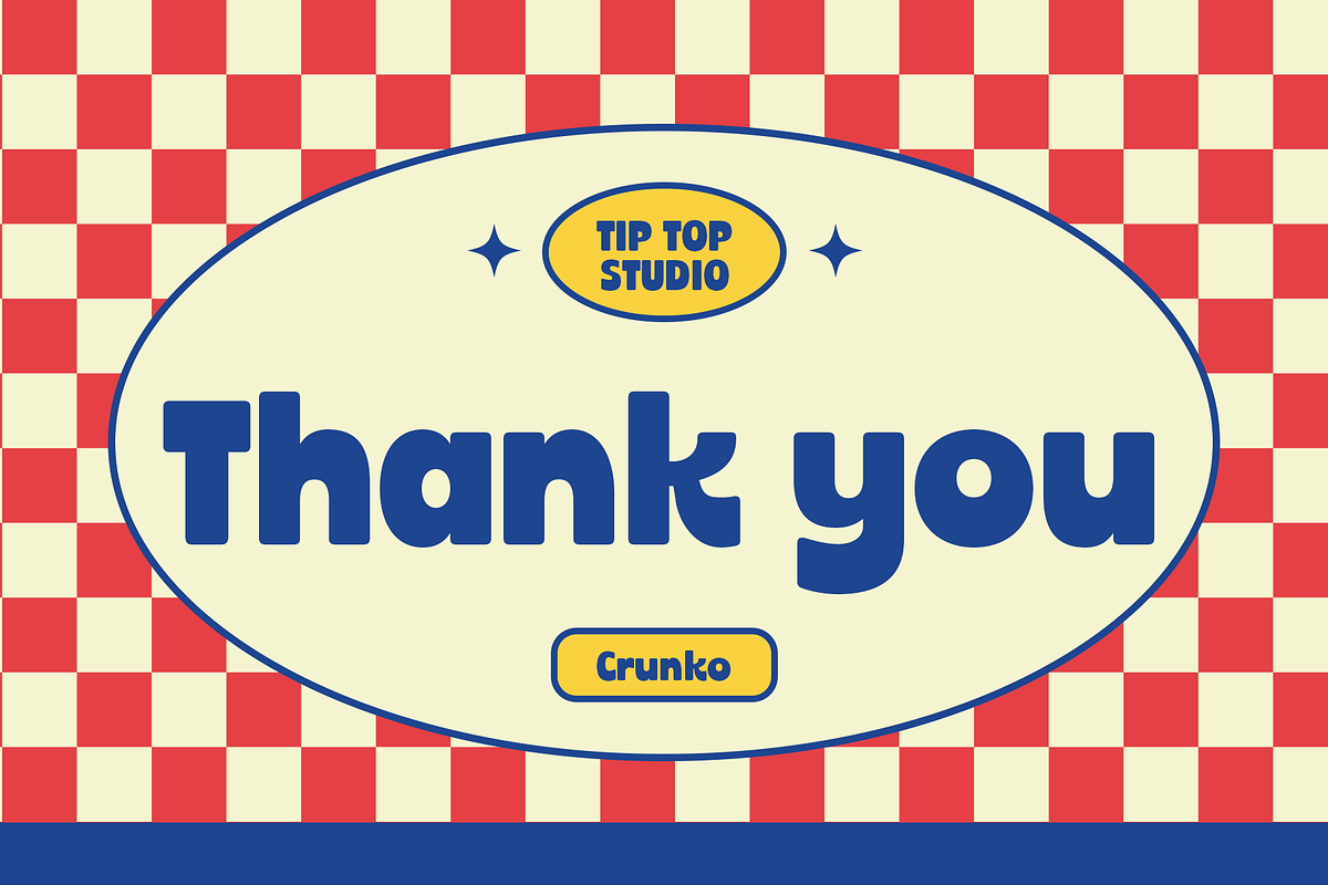 Crunko – Cute Retro Sans Font, a Sans Serif Font by Tiptop Graphic (Photo 9 of 9)