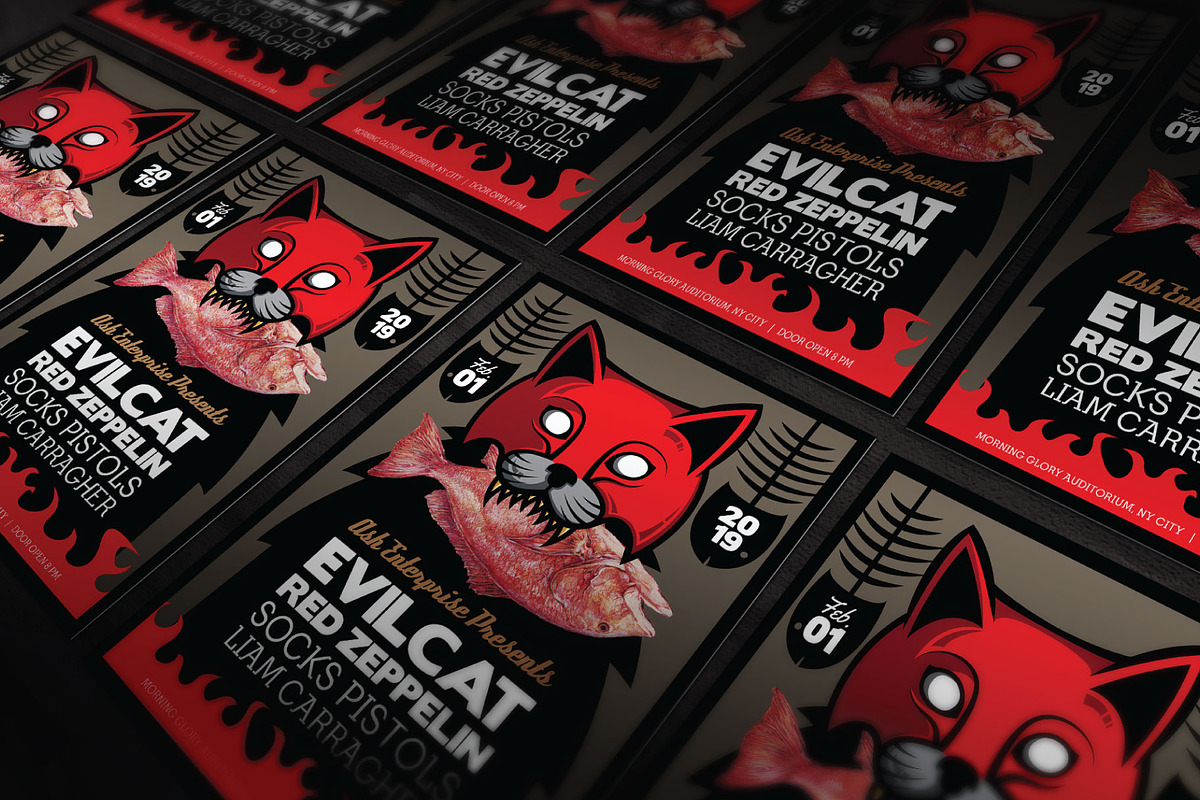 Evil Cat Halloween Flyer, a Flyer Template by ashenterprise (Photo 3 of 3)