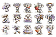 Summer Koala PNG Clipart Bundle, a Seasonal Illustration by Nicolle's Colorful Art (Thumbnail 2 of 4)