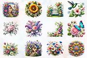Floral Garden Spring Clipart, Spring, an Illustration by RobertsArt (Thumbnail 5 of 7)