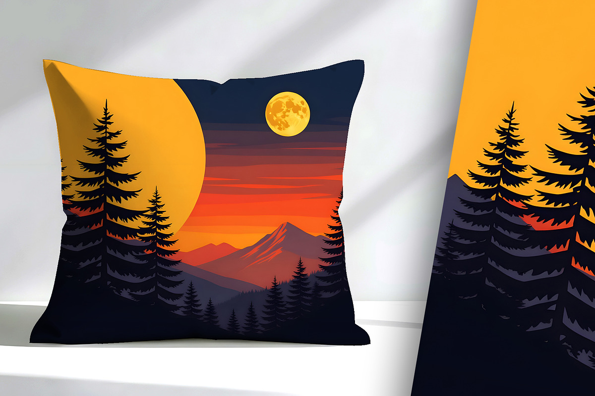 Moon Light Pines Poster, a Decorative Illustration by Sharon Schwalbe (Photo 2 of 3)