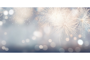 Silver and white fireworks on New, a Holiday Photo by ZinetroN