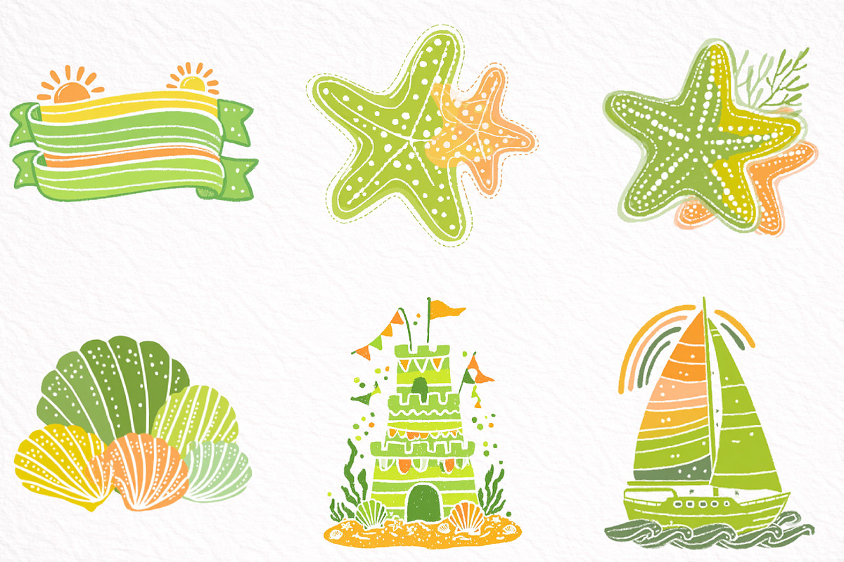 Watercolor Summer Vibe Clipart, an Illustration by DreamArtGraphic (Photo 8 of 8)