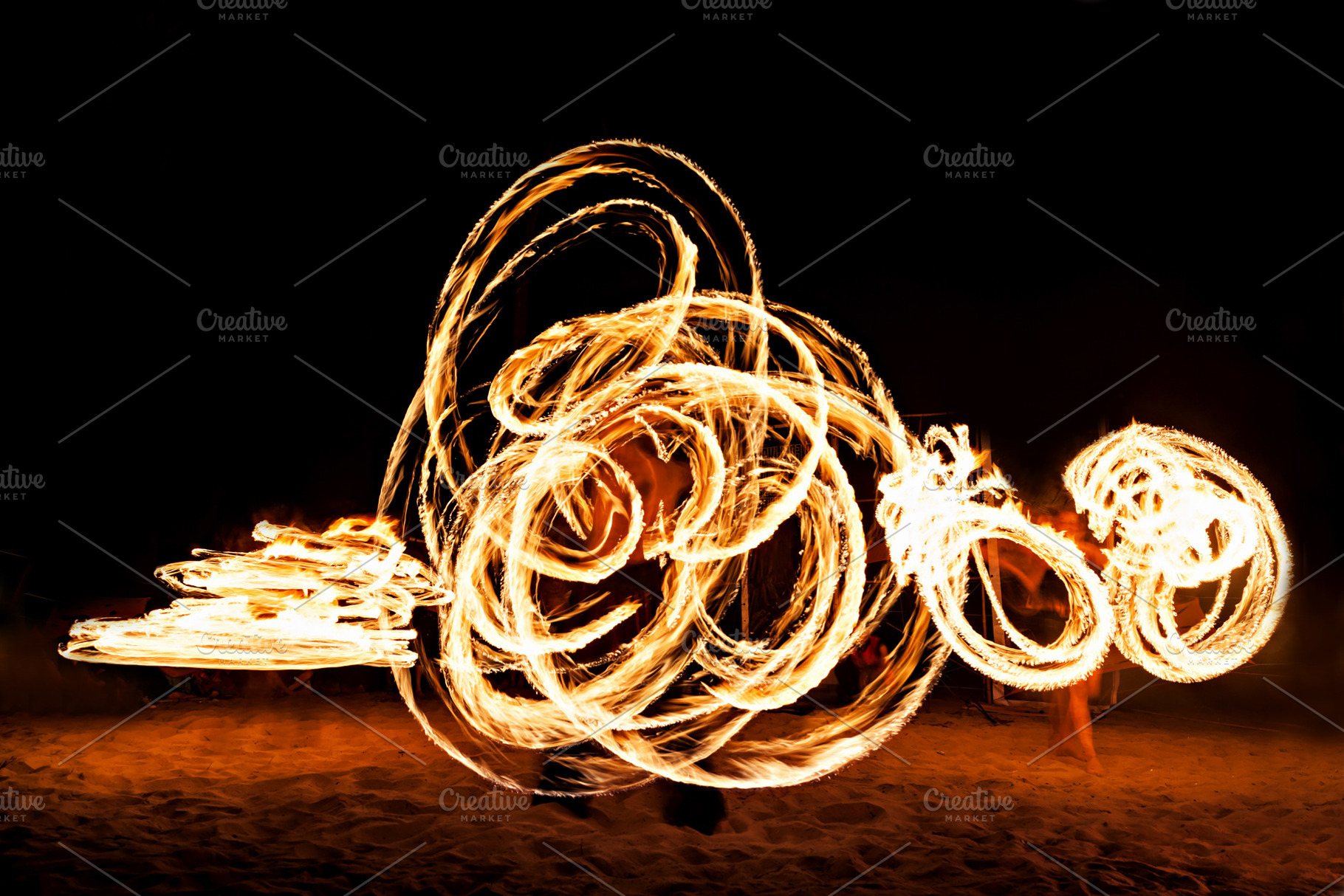 Fireshow at the beach, a Photo by saiko3p