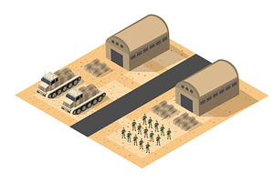 Military logistics operation with, a Transportation Illustration by AlexZeL