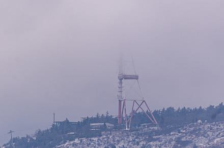 Tbilisi TV tower in the cloud