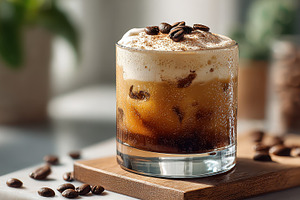 Iced Coffee Drink with Whipped Cream, a Photo by Pixeness Studio