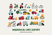 Whimsical Cars Clipart, a Decorative Illustration by Barkova Nadya (Thumbnail 1 of 6)
