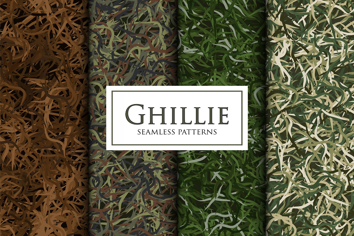 Ghillie suit seamless camouflage, a Pattern Graphic by ArchonDigitalShop (Photo 5 of 10)