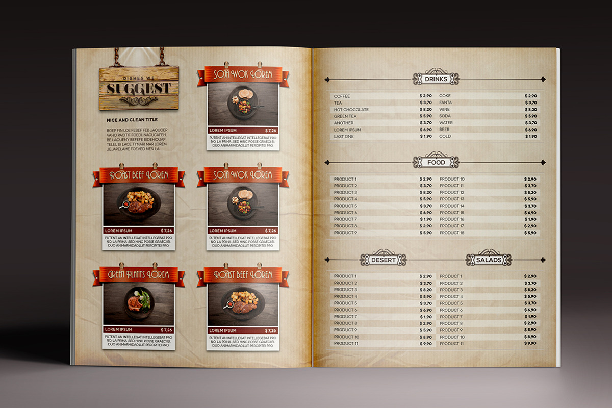 Food Menus Bundle 3, a Brochure Template by Luuqas Design (Photo 5 of 5)