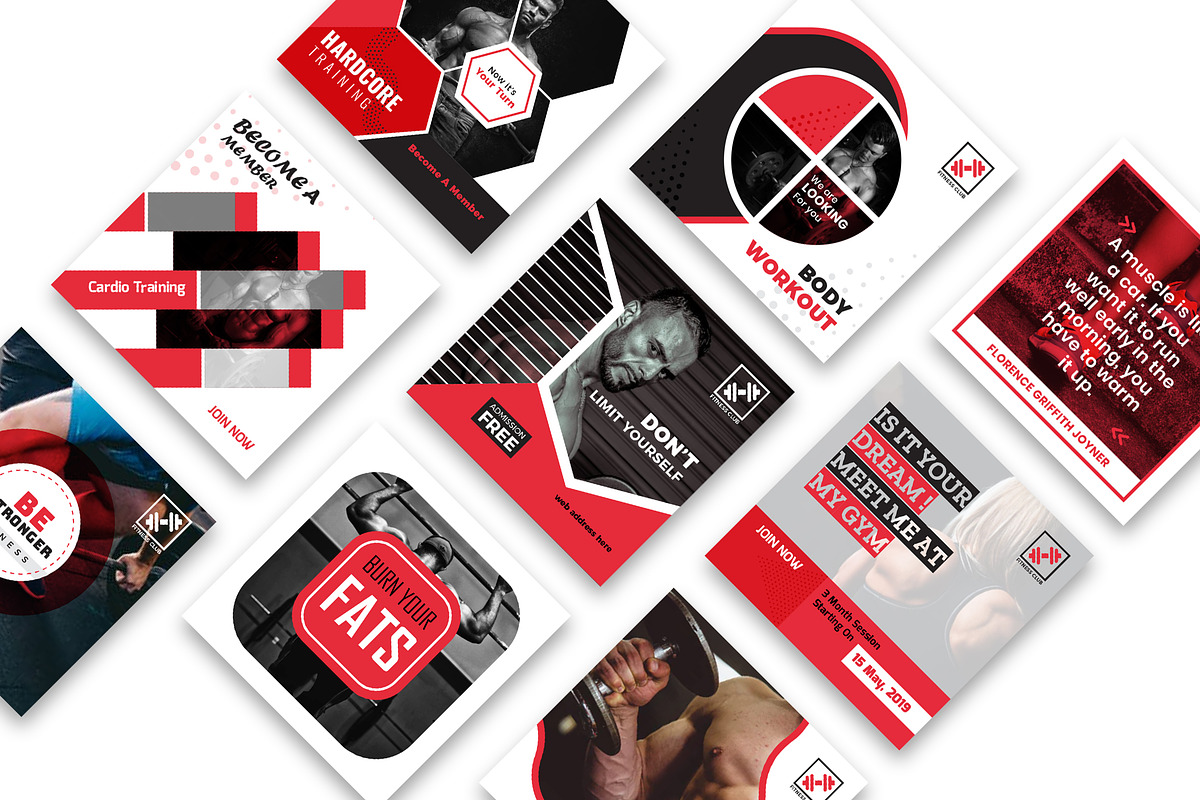 Fitness & Gym Social Media Pack, a Social Media Template by ZAAS (Photo 3 of 6)
