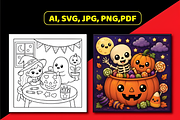 Spooky Besties Bold Easy Coloring, a Seasonal Illustration by Design Station (Thumbnail 4 of 6)