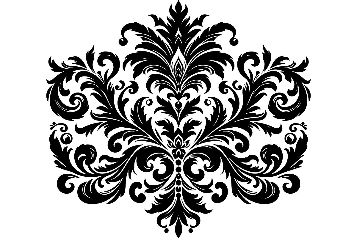 Baroque Black Floral Ornament Set, an Object Graphic by Designer_Momina (Photo 3 of 13)