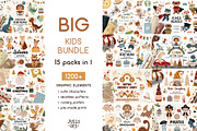 Kids Bundle - graphic collections, an Illustration by JulzaArt (Thumbnail 1 of 16)