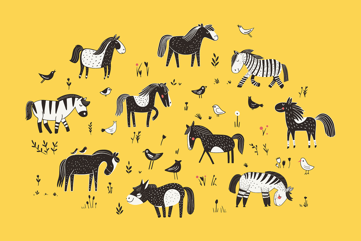 Funny horses, an Animal Illustration by Naurider (Photo 4 of 4)
