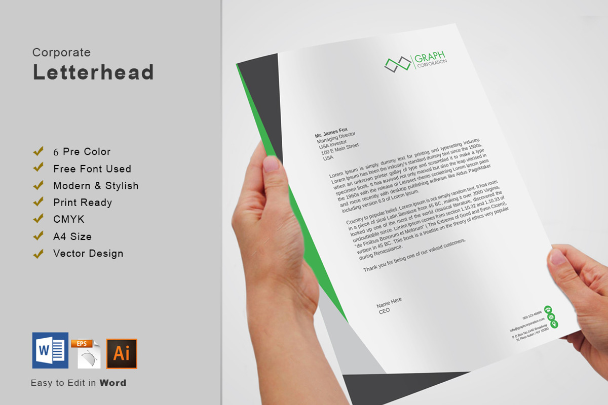 Letterhead, a Stationery Template by asimalikhan555 (Photo 1 of 6)