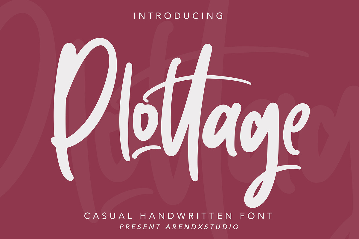 Plottage - Handwritten Font, a Script Font by Arendxstudio (Photo 1 of 8)