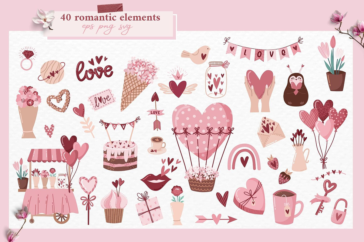 Valentine's day romantic collection, an Object Graphic by VirinaDesign (Photo 2 of 10)
