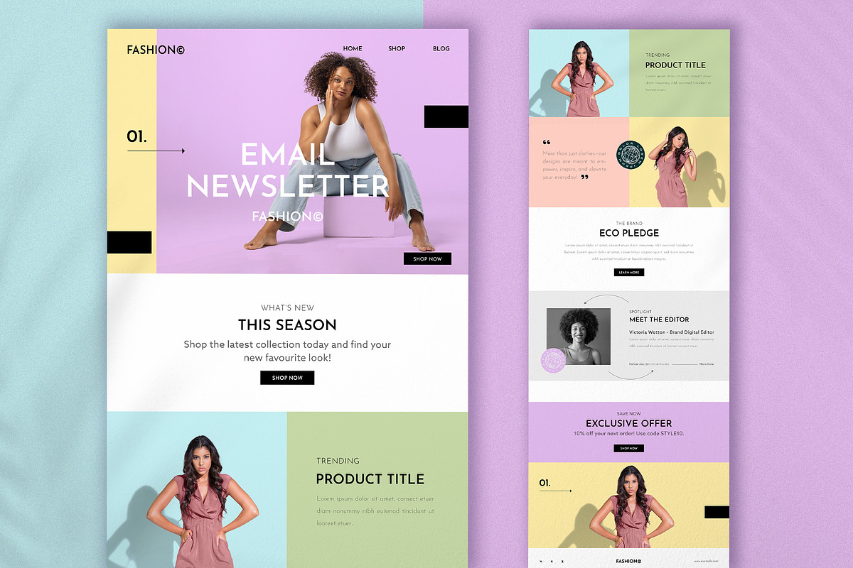 Modern & Colorful Fashion E-Newslett, a Templates & Theme by wavebreak