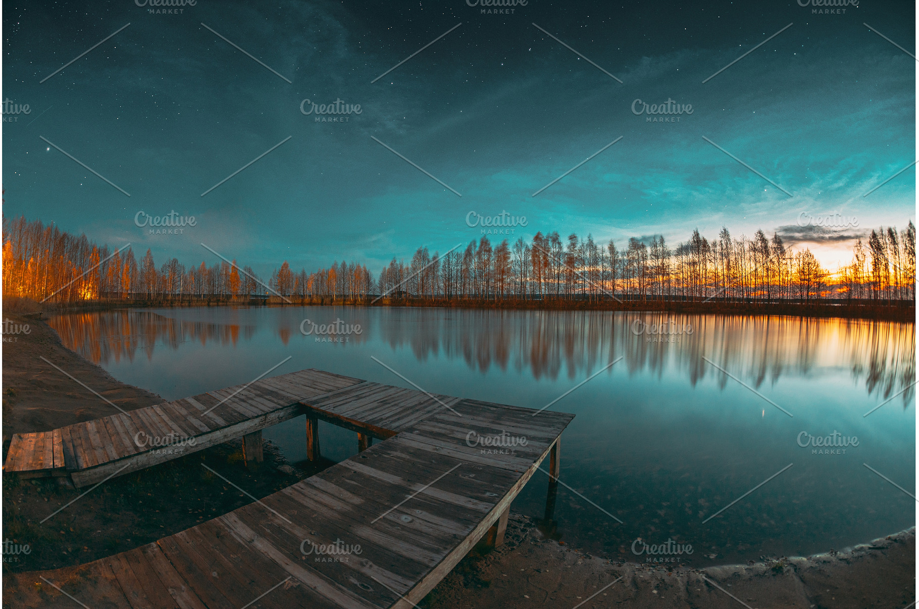 Autumn Night Lake with Starry Sky, a Nature Photo by Our Amazing World