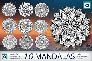 Round Hand drawn Mandalas Meditation, a Graphic by Vibrant Design Shop