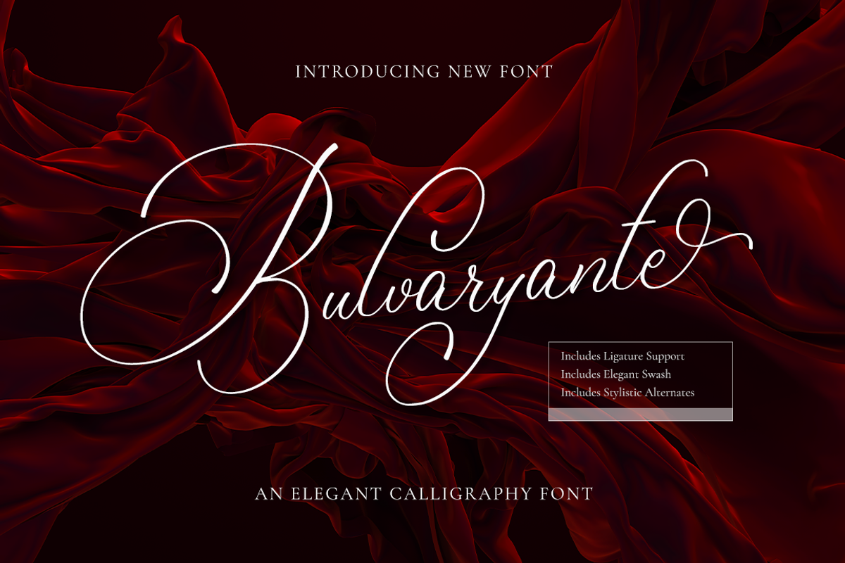 Bulvaryante - Romantic Calligraphy, a Script Font by RockboyStd (Photo 1 of 12)