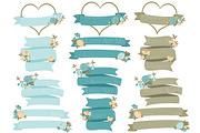 Vintage Blue Floral Heart Clipart, an Illustration by Amanda Ilkov (Thumbnail 4 of 5)