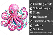 Watercolor Pink Girly Summer Clipart, a Seasonal Illustration by Canvas Craft (Thumbnail 3 of 7)