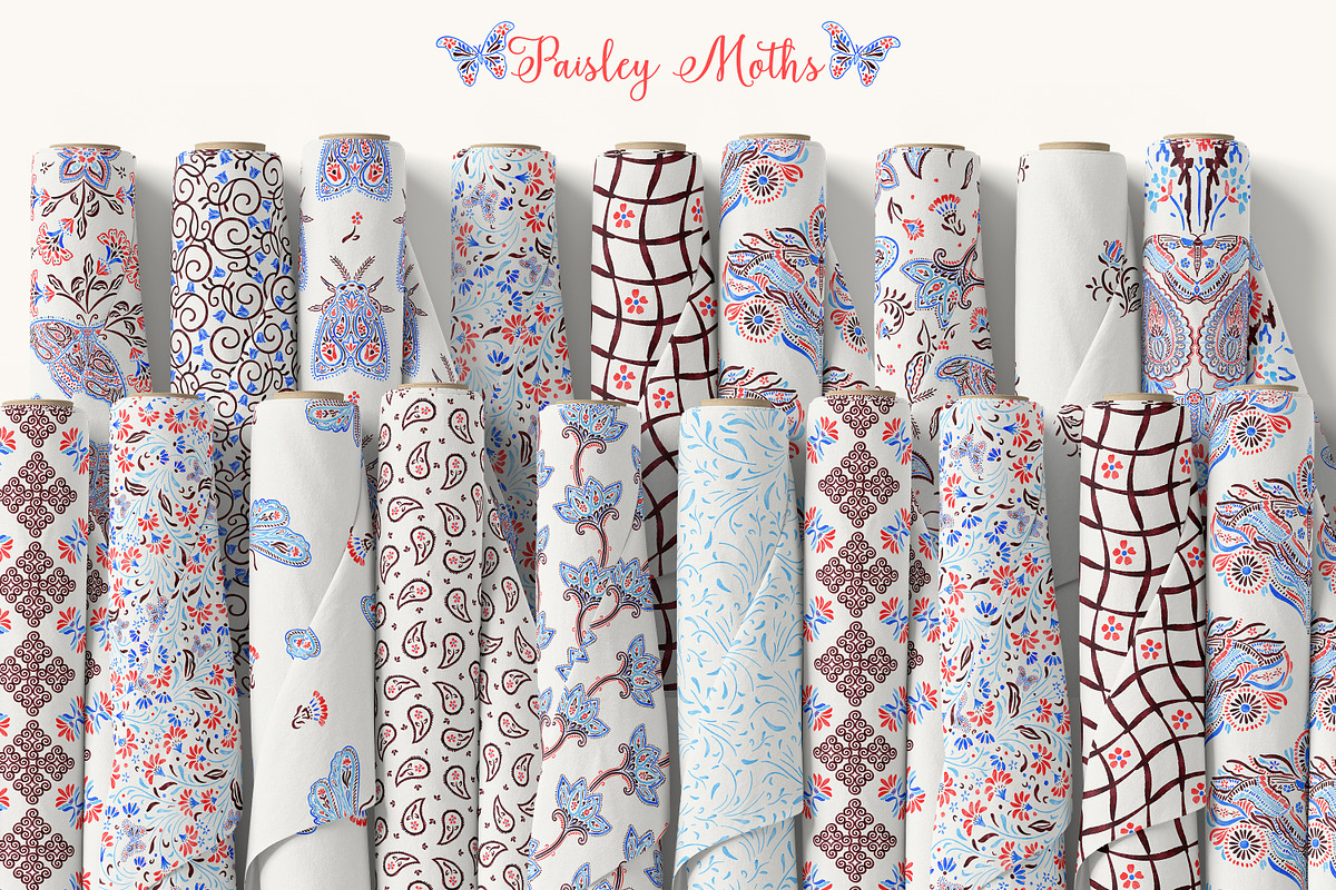 Paisley Moths collection, a Pattern Graphic by Mona Ahmed (Photo 2 of 11)