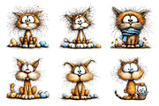 Whimsical easter cats clipart, an Illustration by SinaCreation (Thumbnail 4 of 11)