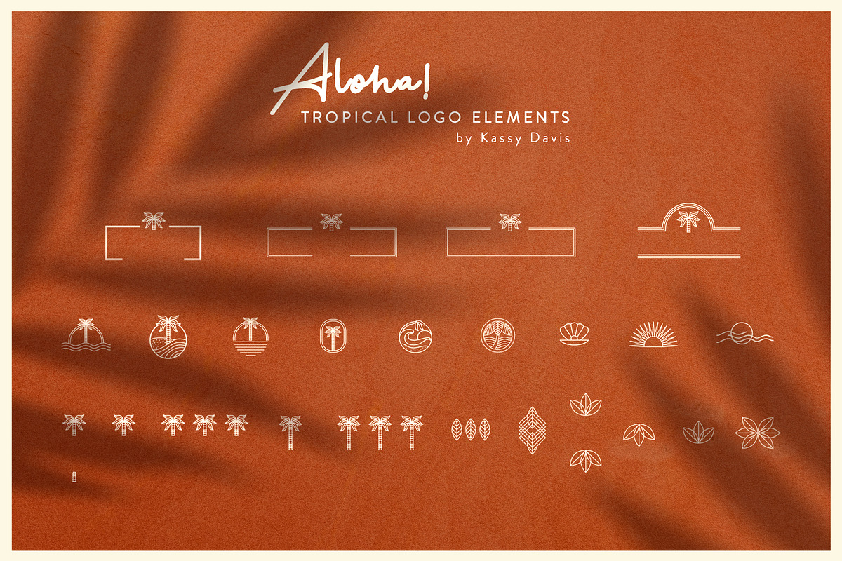 Aloha! Tropical Elements + Patterns, an Outline Icon by GraphicsByKassy (Photo 1 of 16)