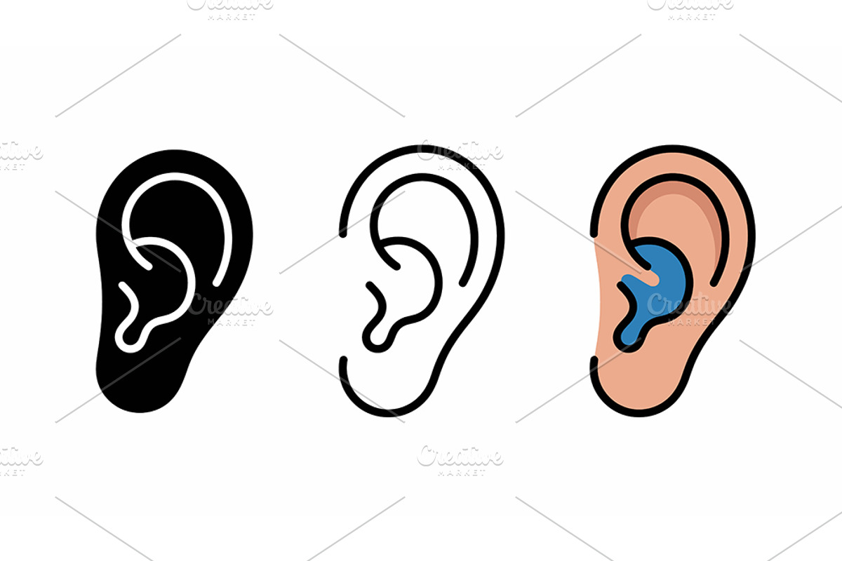 Human Ear Vector Icon Set, an Object Graphic by Artonix (Photo 2 of 3)