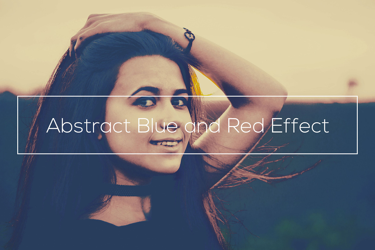 Abstract Blue and Red Effect