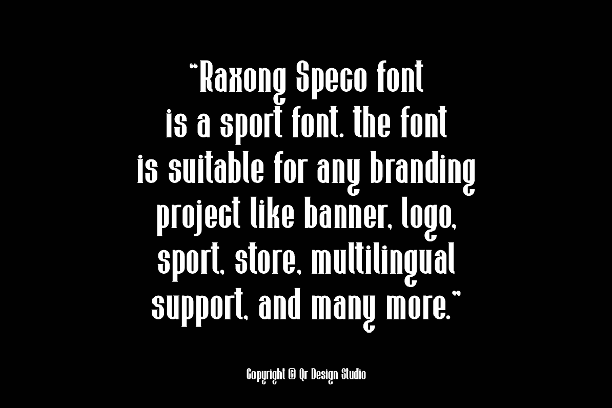 Raxong Speco - Bold Condensed Font, a Serif Font by QR Design Studio (Photo 8 of 12)