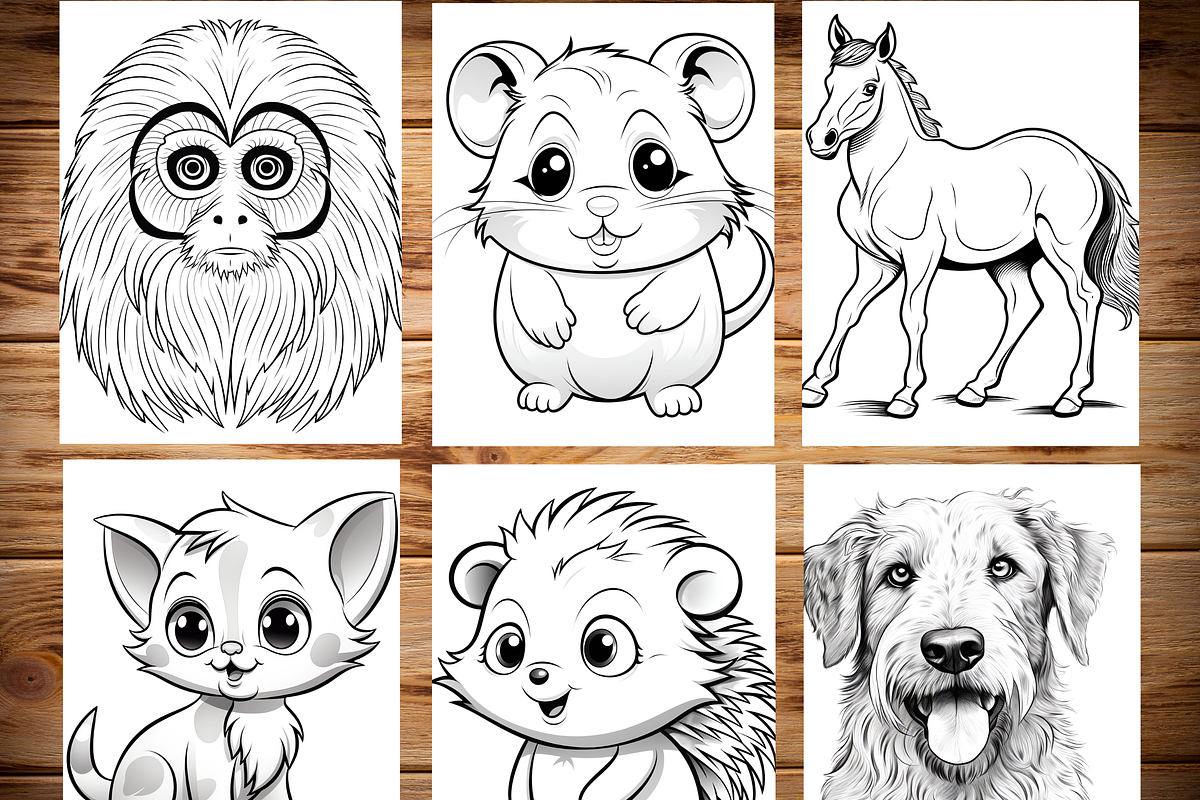 Cute Animals Coloring Pages for Kids, a Brochure Template by LA Design (Photo 5 of 10)