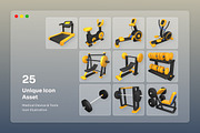 Gym Equipment 3D Icon Pack, a Healthcare Illustration by twinstd (Thumbnail 5 of 7)