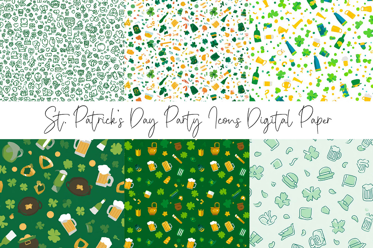 St. Patrick’s Day Party Icons Patter, a Texture Illustration by DreamPrint404 (Photo 3 of 8)