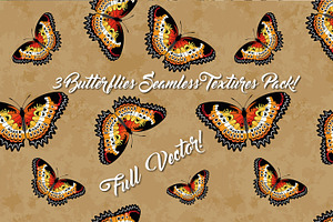 Butterflies Vector Seamless Textures