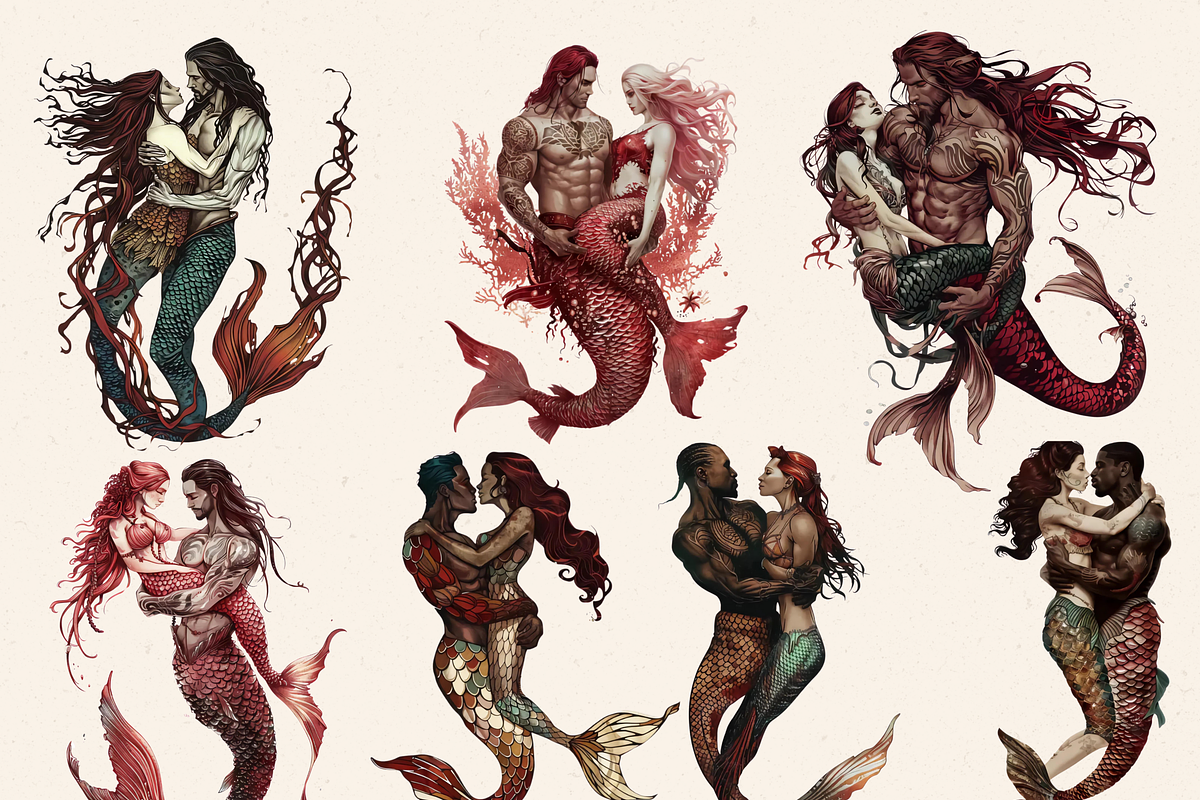 DEEP SEA LOVERS CLIPART PACK, a Person Illustration by Daring Digies (Photo 3 of 9)