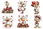 Whimsical Duck Valentine Clipart, an Illustration by Dream Creation (Thumbnail 3 of 6)