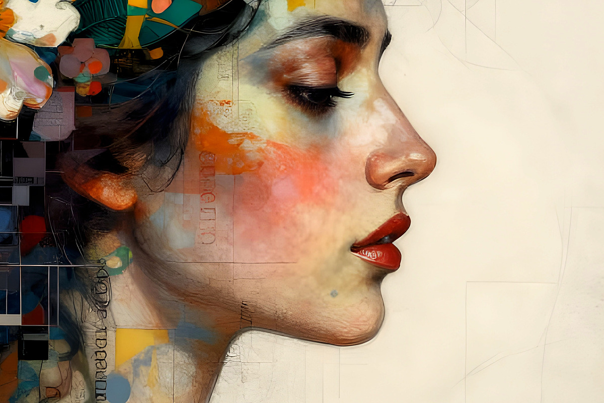 Women in Reflection, a Person Illustration by Sharon Schwalbe (Photo 6 of 6)