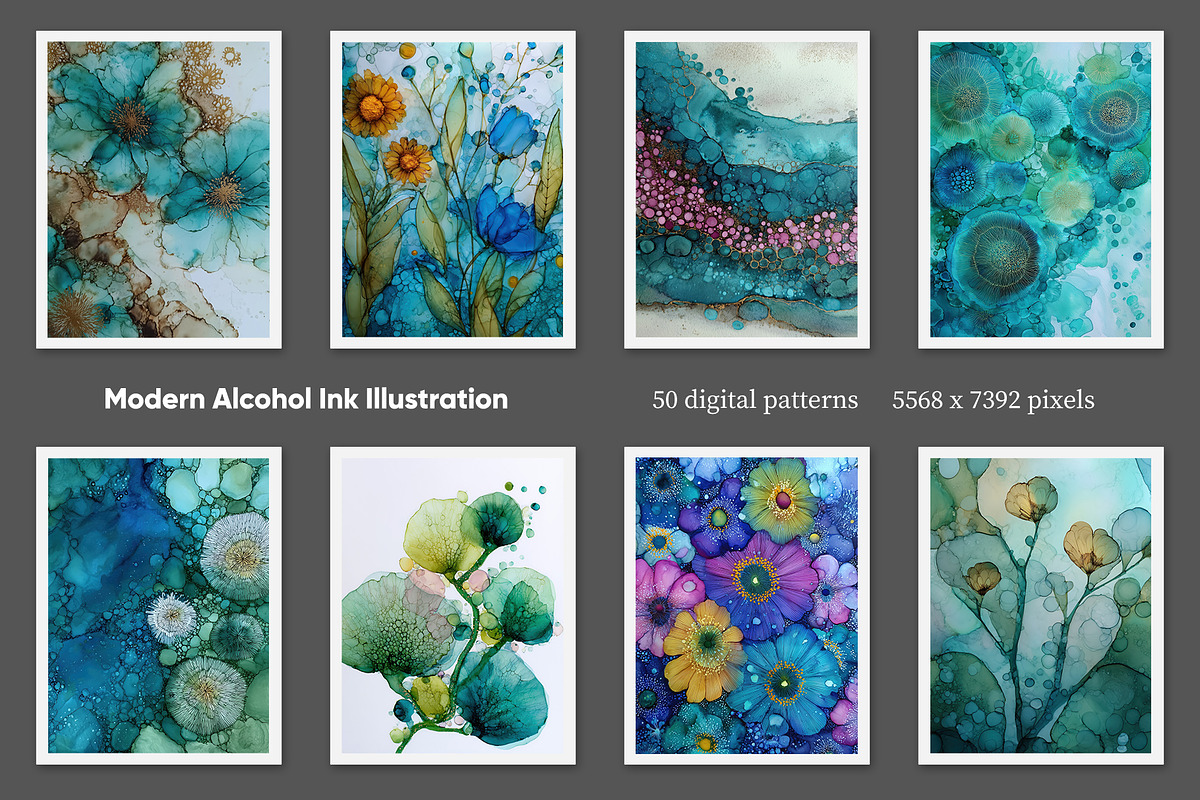 Modern Alcohol Ink Illustration, a Decorative Illustration by Housui Patterns (Photo 5 of 9)